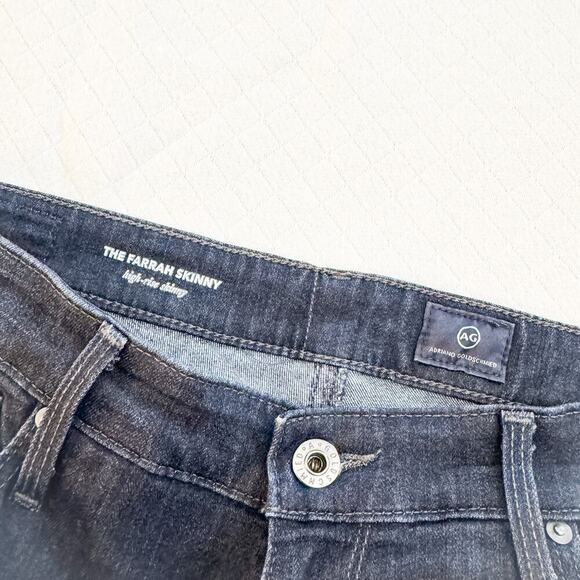 AG The Farrah Skinny High-Rise Dark Wash Denim Jeans Size 31 - Picture 8 of 9